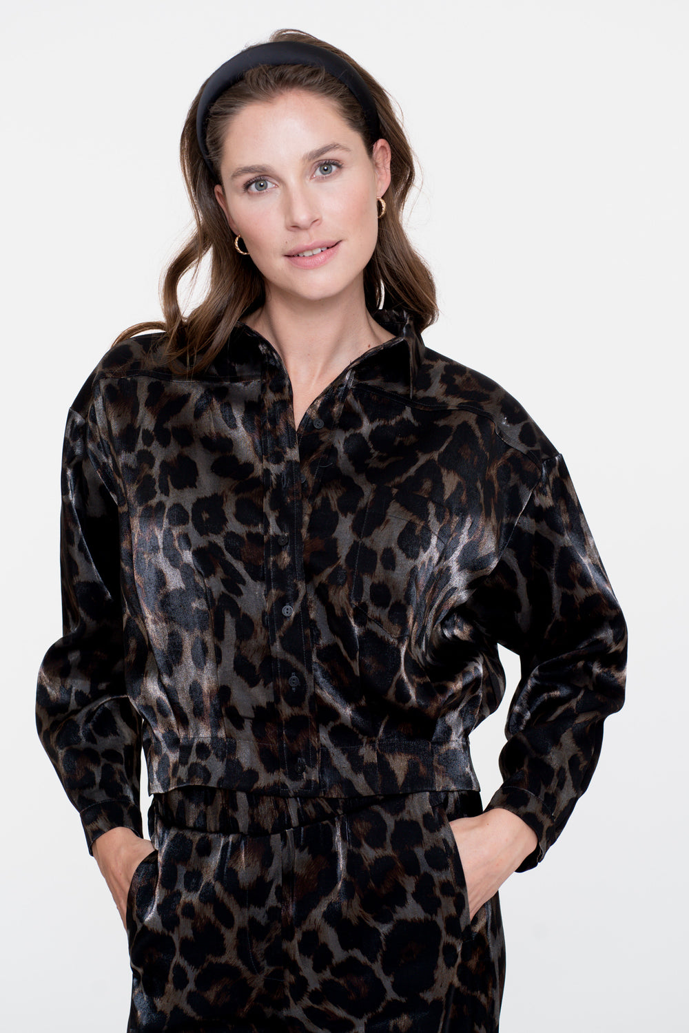 Geisha dames jacket met leopard print