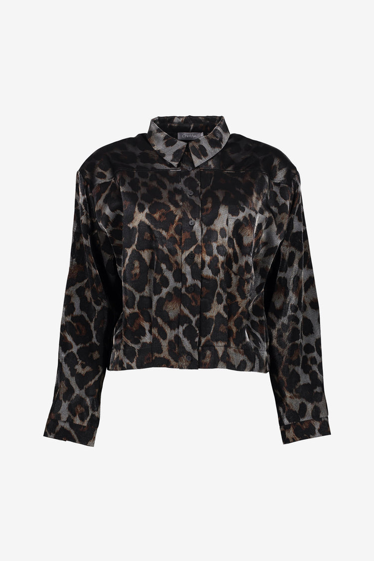 Geisha dames jacket met leopard print