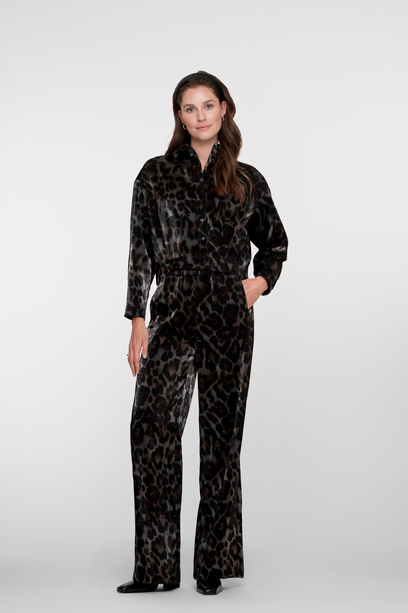 Geisha dames jacket met leopard print