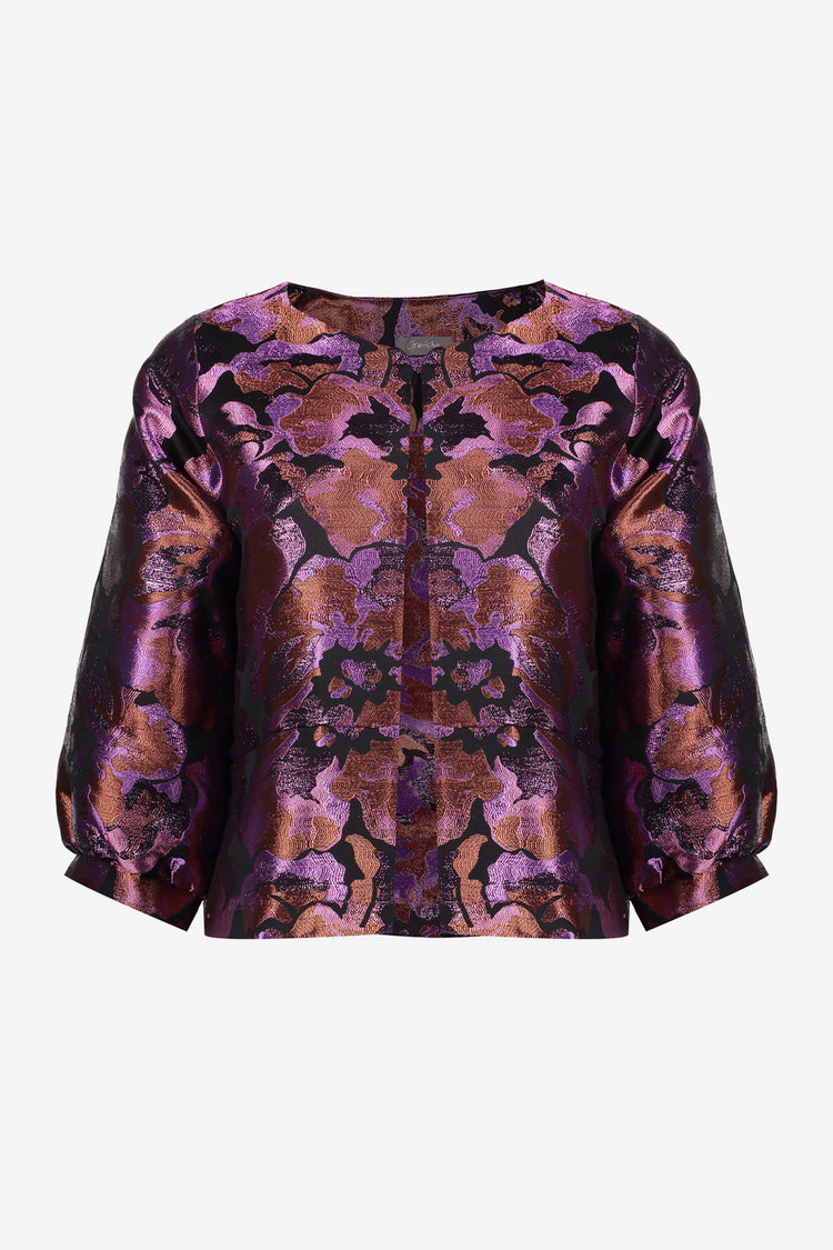Geisha dames glimmend jasje met print