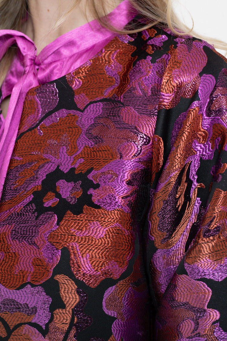 Geisha dames glimmend jasje met print