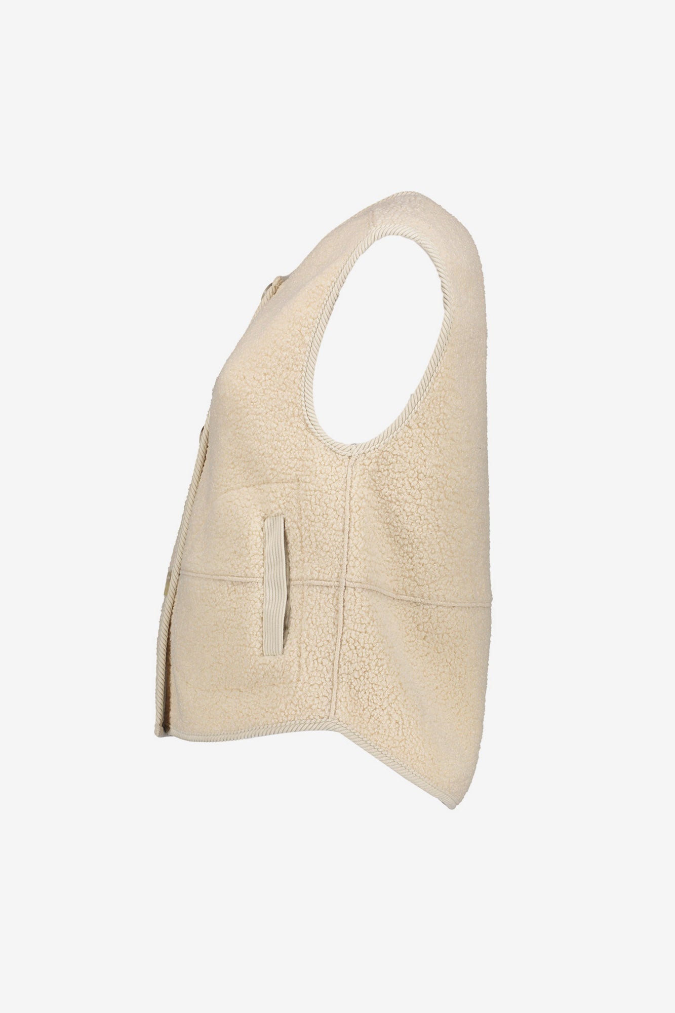 Geisha dames crèmekleurig teddy gilet met knoopsluiting