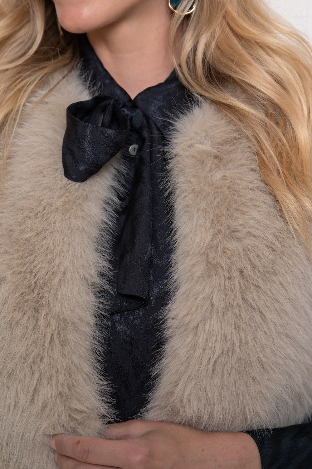 Geisha dames oversized furry gilet