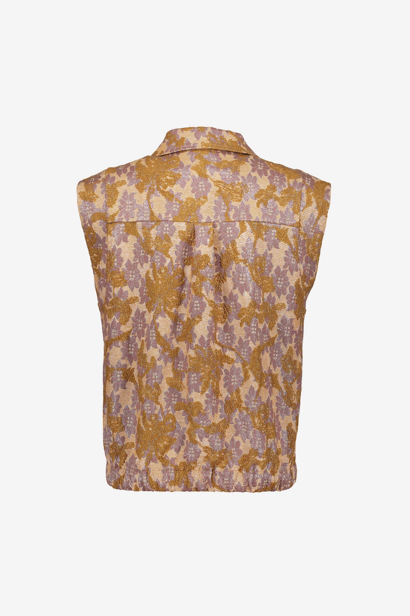Geisha dames gilet met jacquard structuur en bloemen dessin