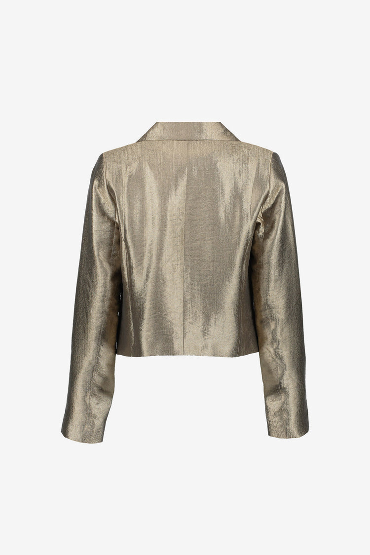 Geisha dames gouden korte blazer met reverskraag