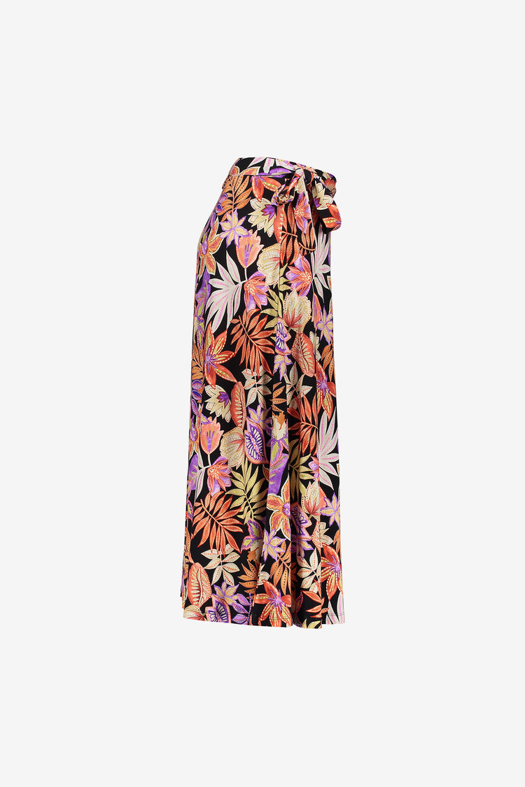 Geisha Fashion dames midi-rok met print en strikdetail
