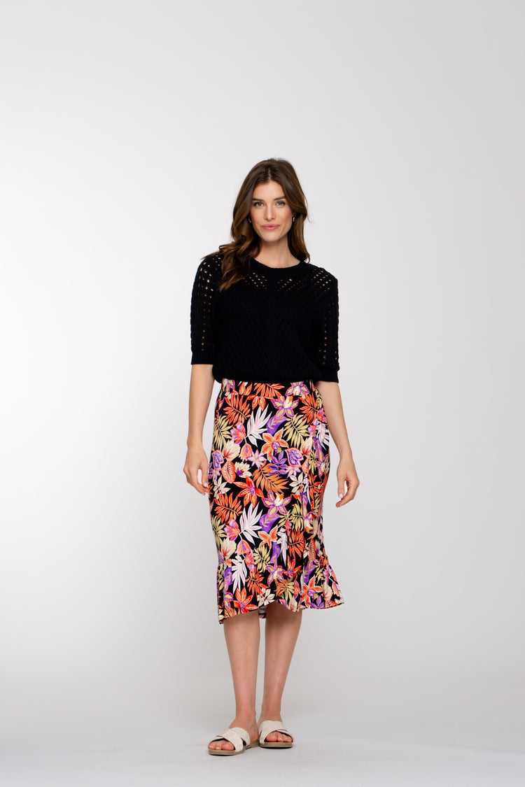 Geisha Fashion dames strokenrok met kleurrijke print