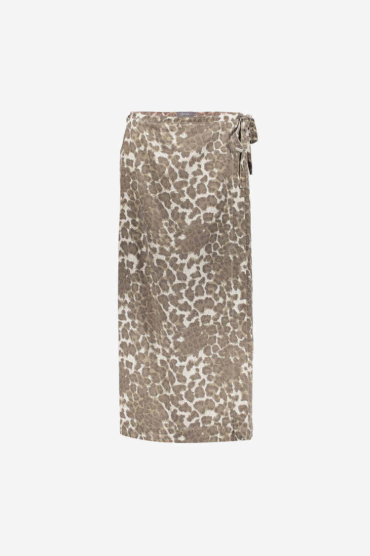 Geisha Fashion dames luipaardrok met strikdetail