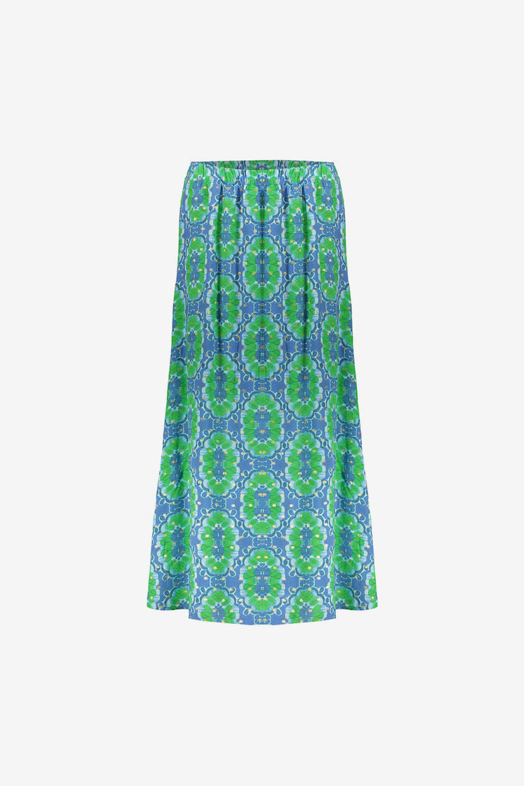 Geisha Fashion dames midi-rok met tegelprint en lurex