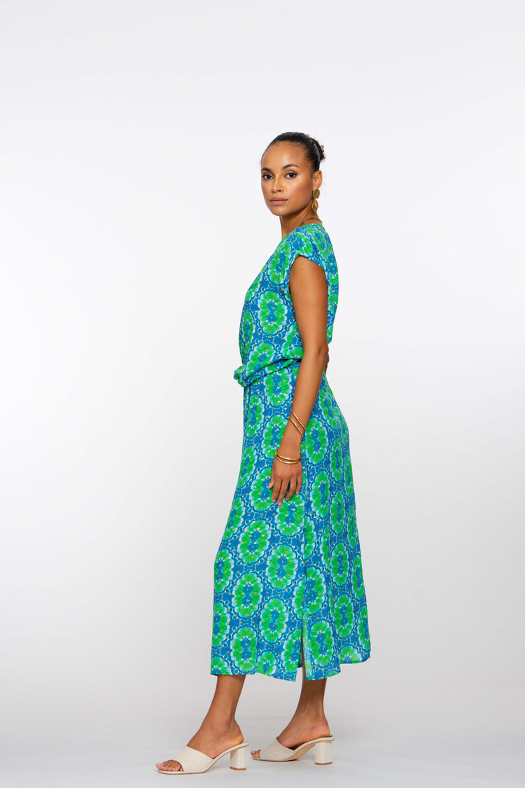 Geisha Fashion dames midi-rok met tegelprint en lurex
