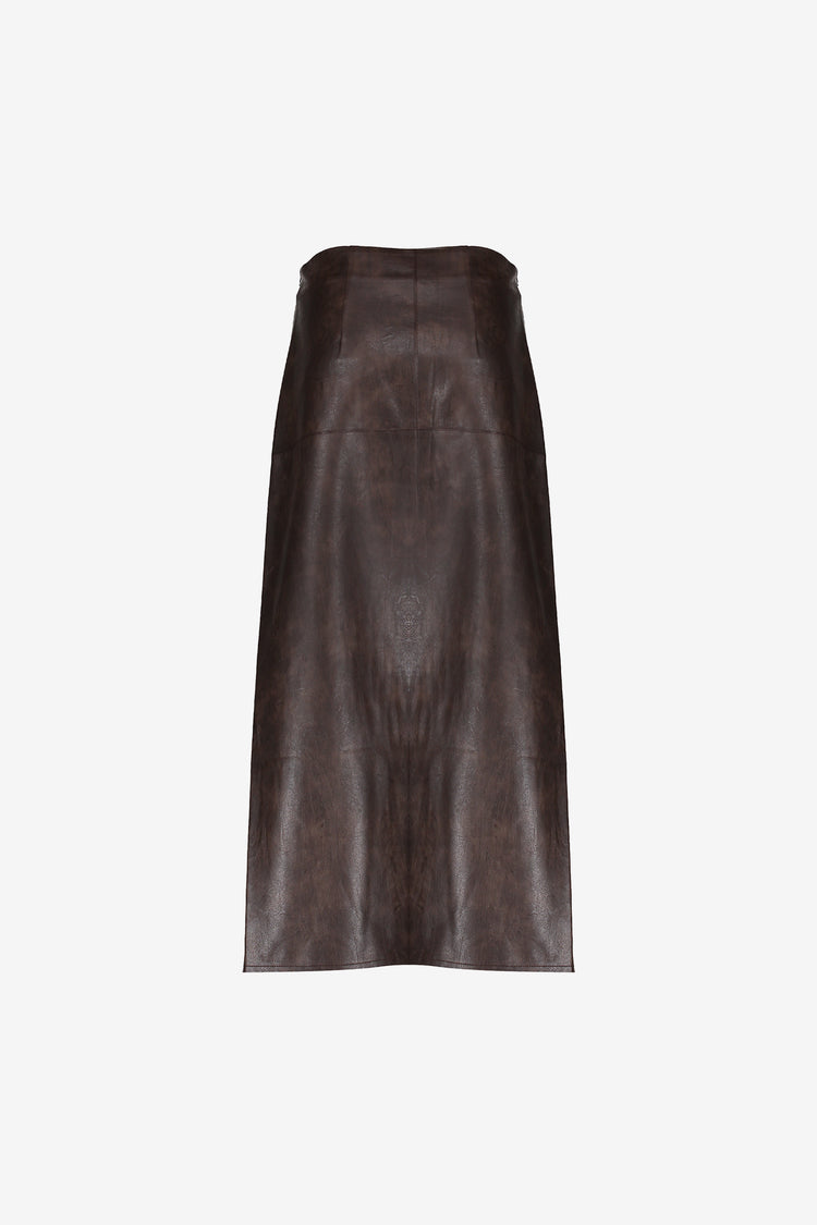 Geisha dames faux leather midi skirt