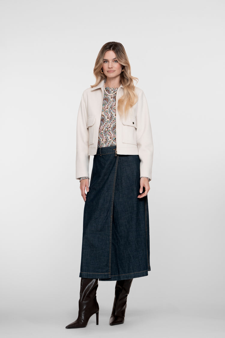 Geisha dames denim overslag rok