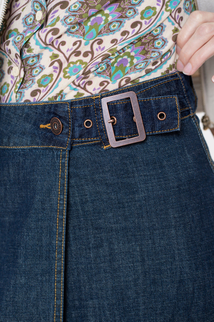 Geisha dames denim overslag rok