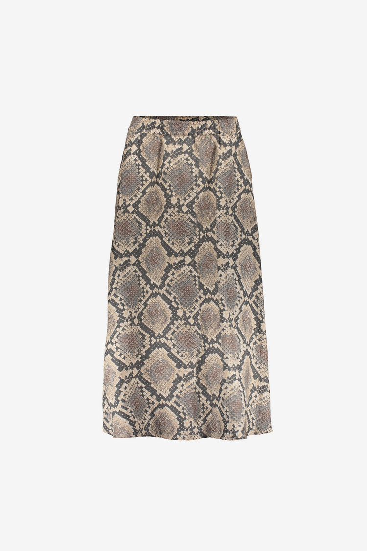 Geisha dames maxi-rok met slangenprint