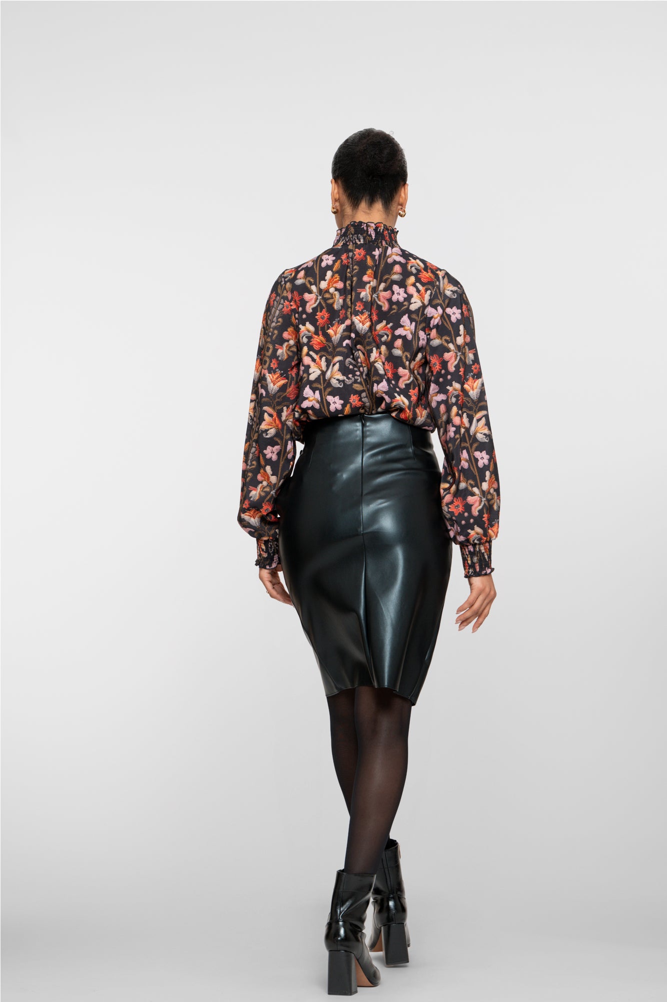 Geisha dames PU skirt met leather look