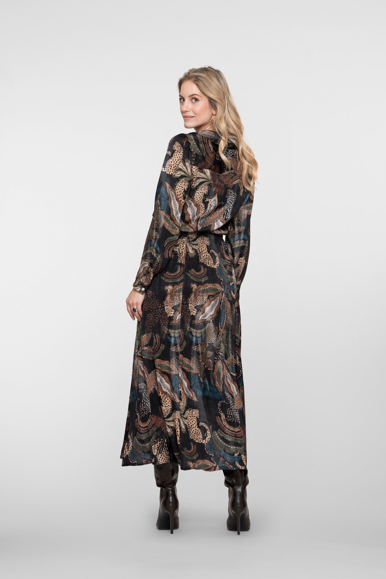 Geisha dames maxi-rok met print