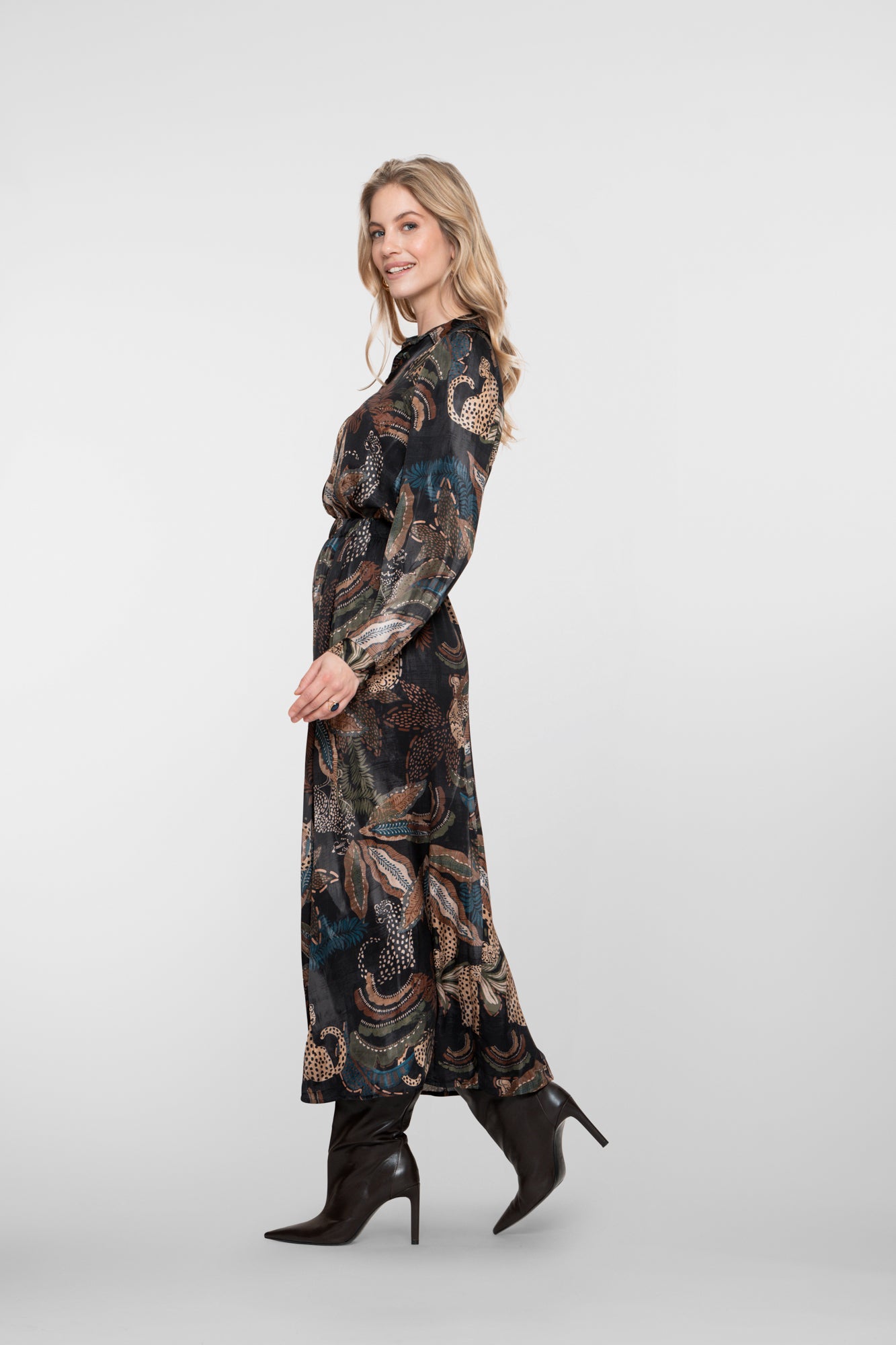 Geisha dames maxi-rok met print