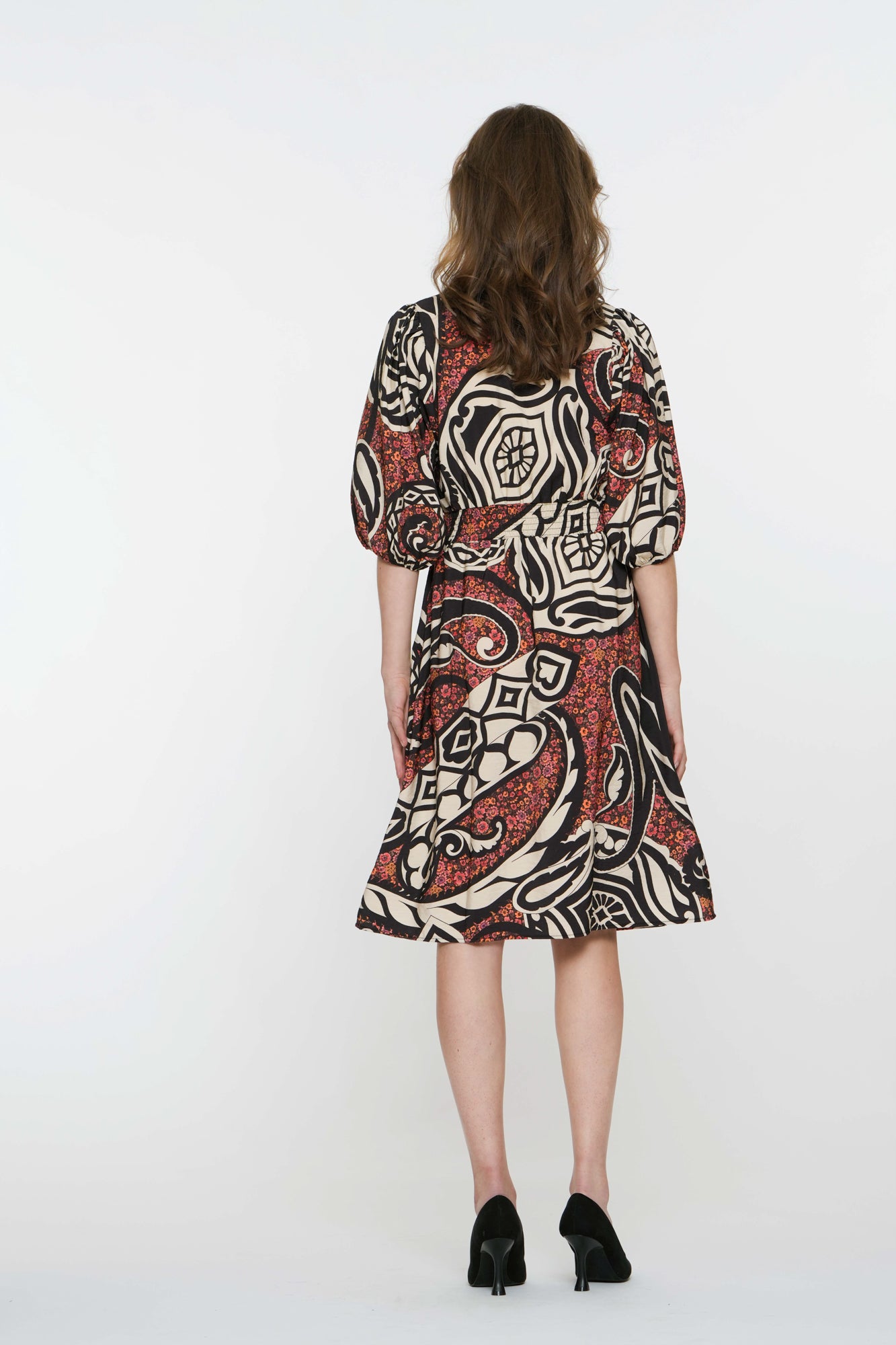 Geisha Fashion damesjurk met paisleyprint midi