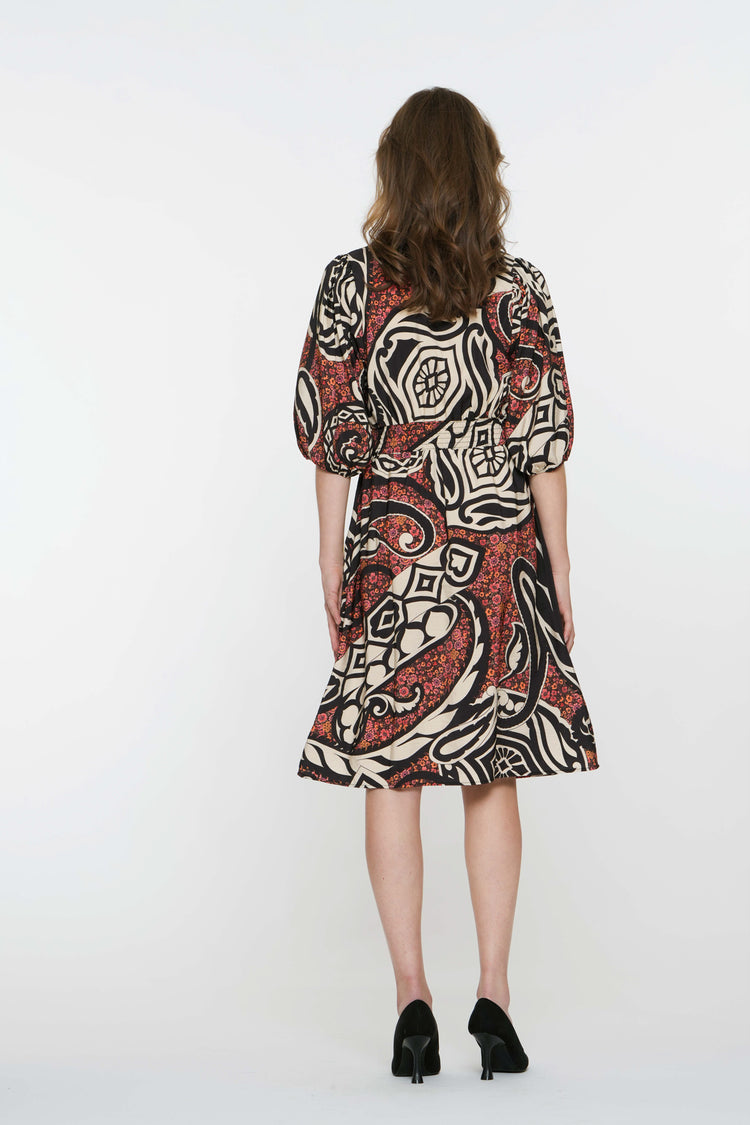 Geisha Fashion damesjurk met paisleyprint midi