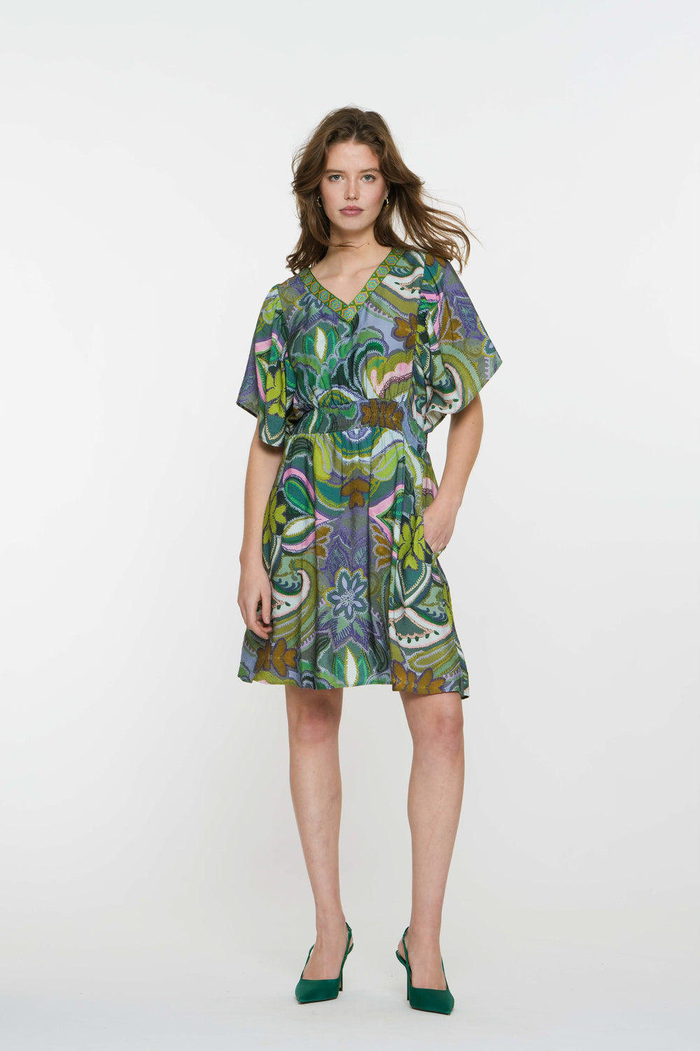 Geisha Fashion dames midi jurk met grafische print