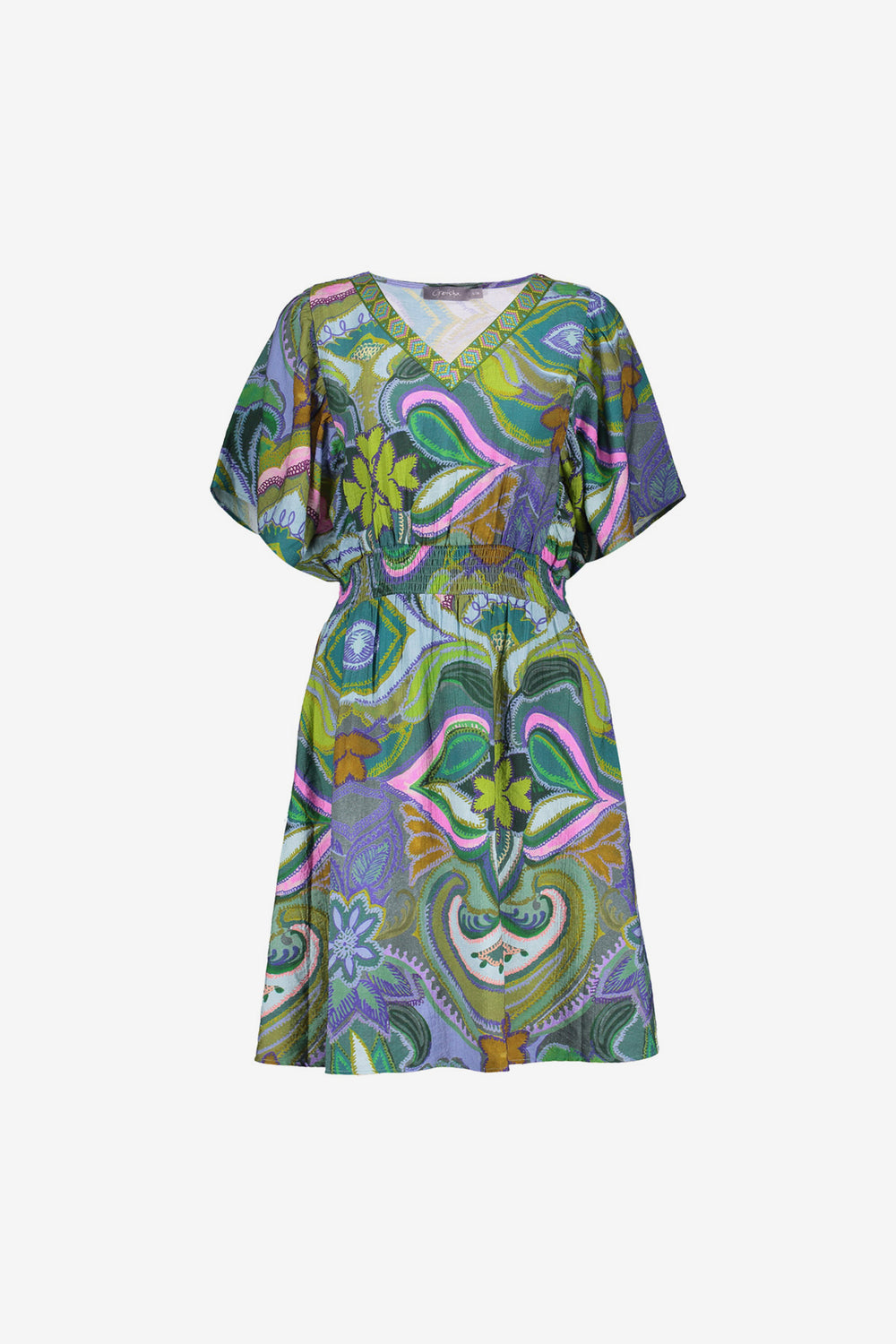 Geisha Fashion dames midi jurk met grafische print
