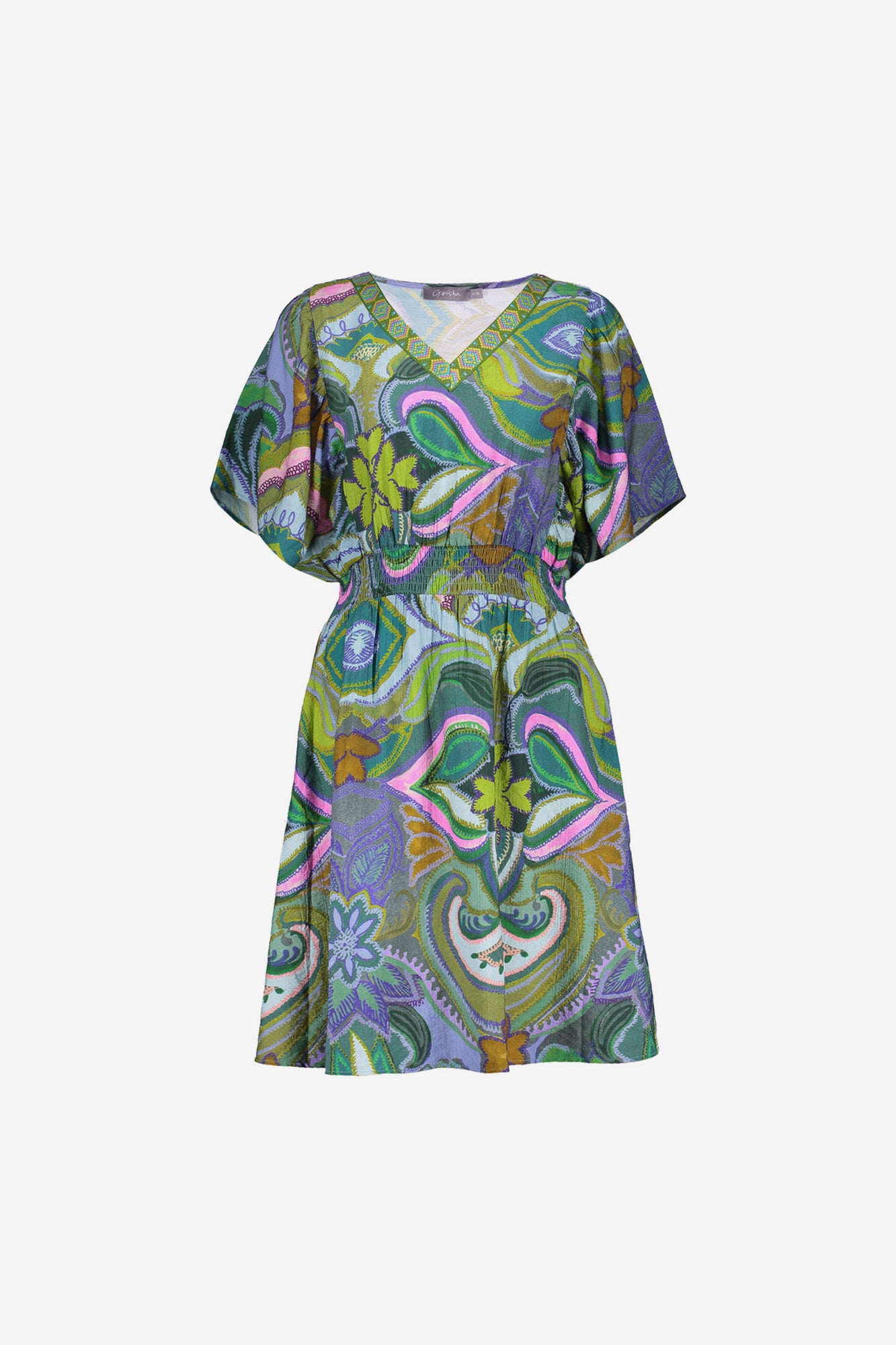 Geisha Fashion dames midi jurk met grafische print