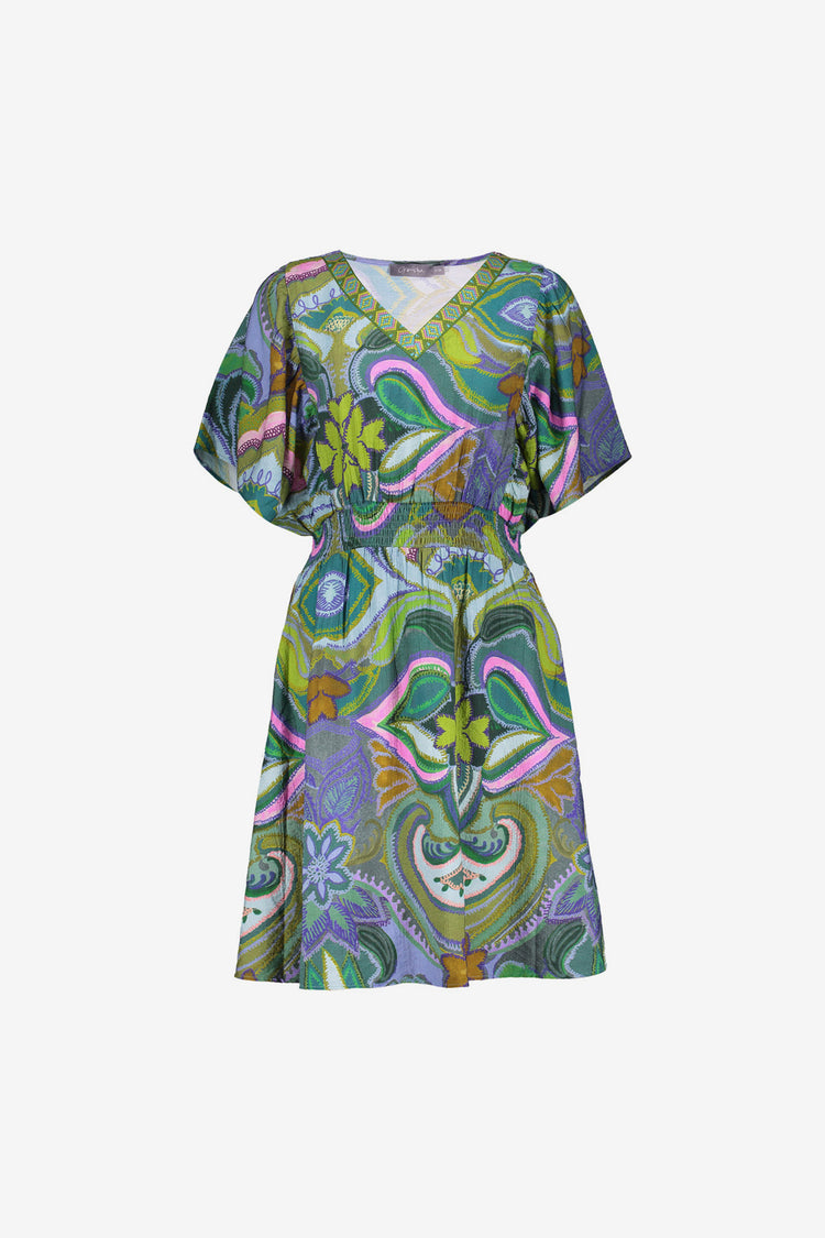 Geisha Fashion dames midi jurk met grafische print