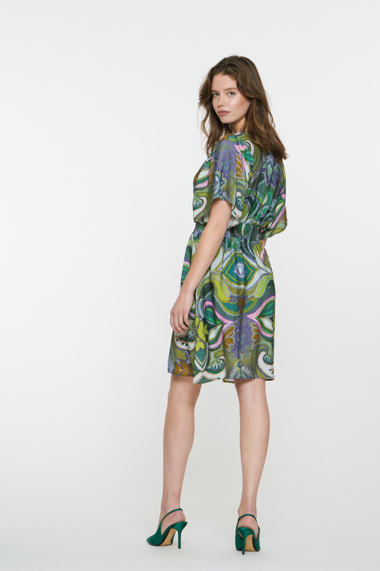 Geisha Fashion dames midi jurk met grafische print