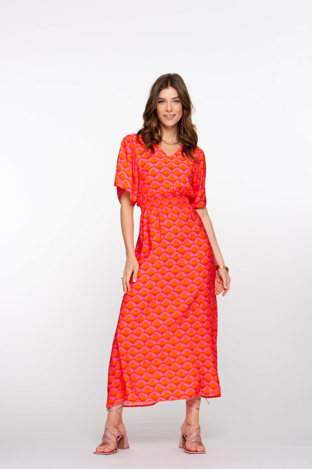 Geisha Fashion damesjurk met koraalprint