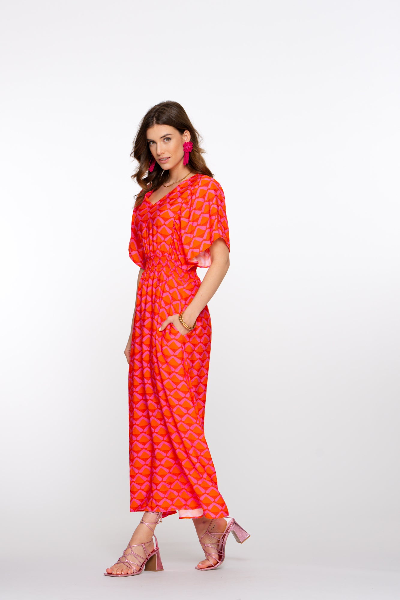 Geisha Fashion damesjurk met koraalprint