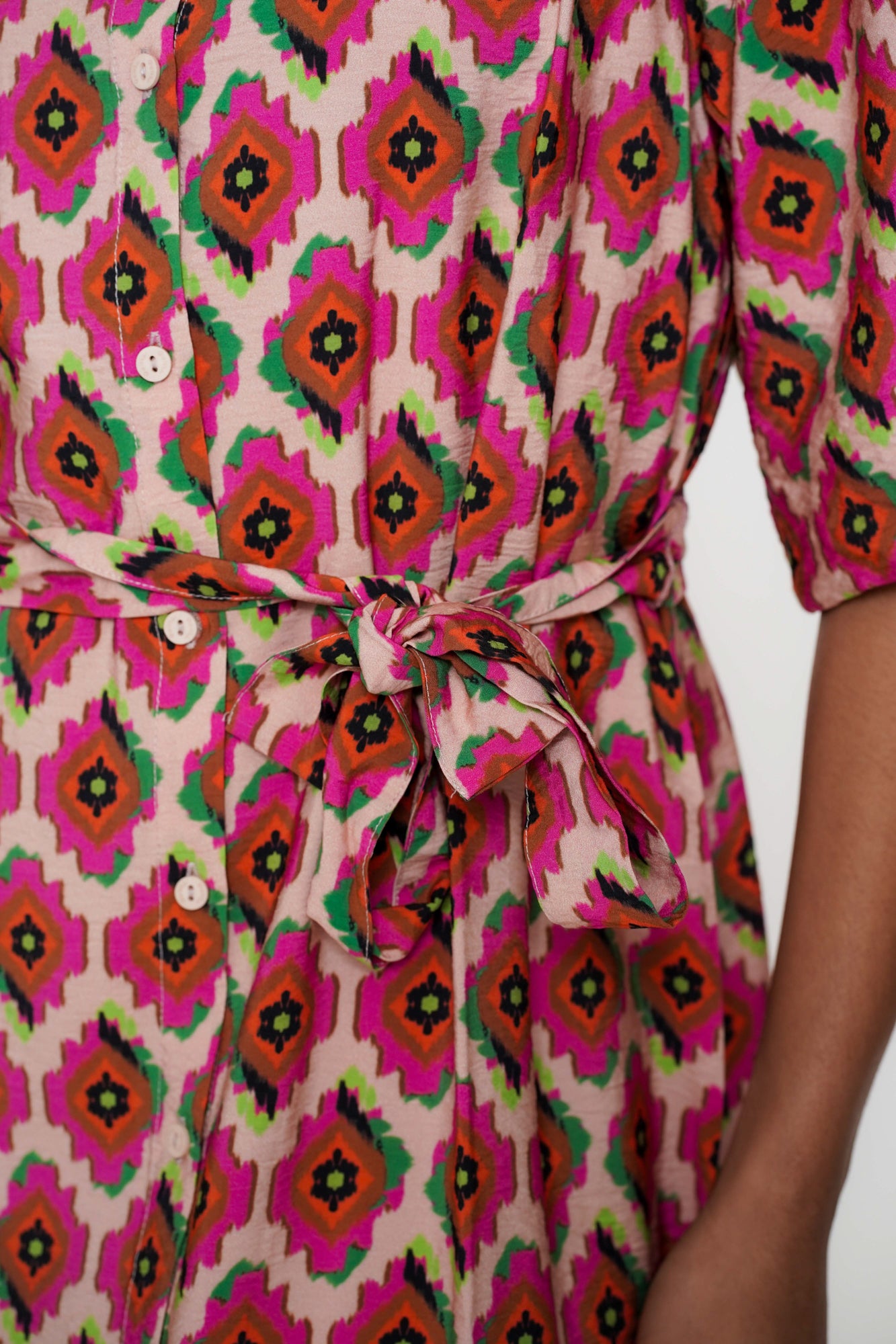 Geisha Fashion dames jurk met grafische print maxi lengte