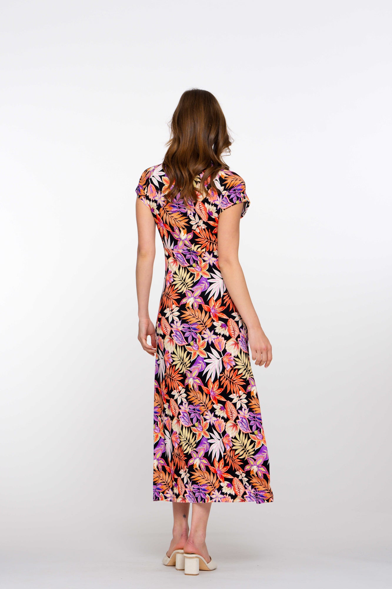 Geisha Fashion dames maxi-jurk met V-hals en print