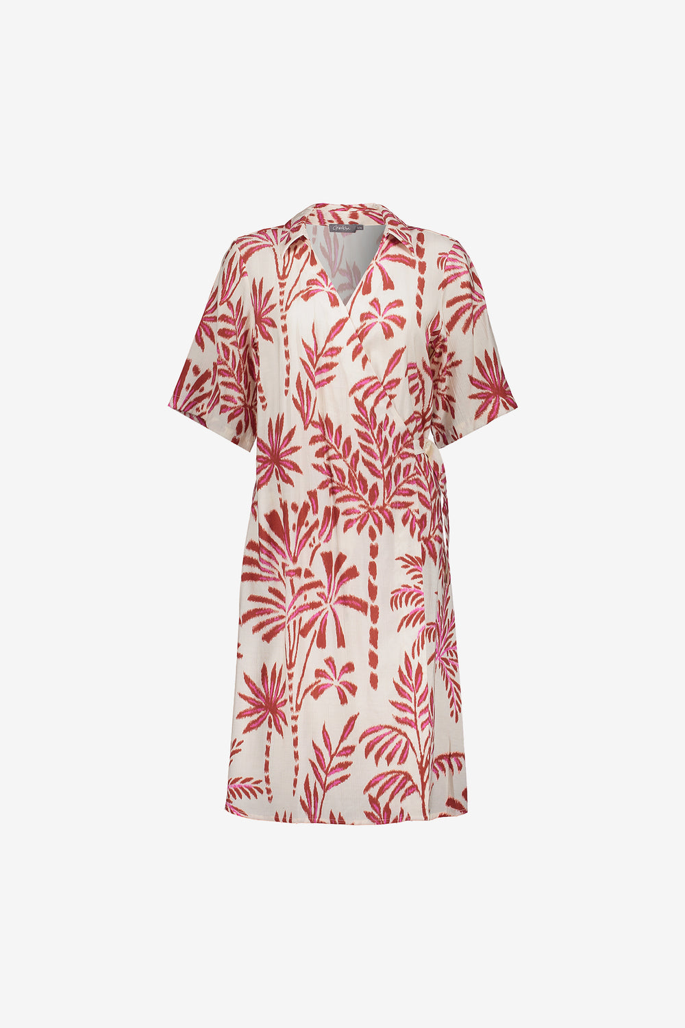 Geisha dames kaftan overslagjurk met palmprint