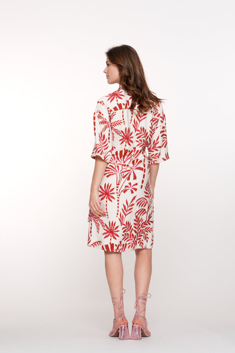 Geisha dames kaftan overslagjurk met palmprint