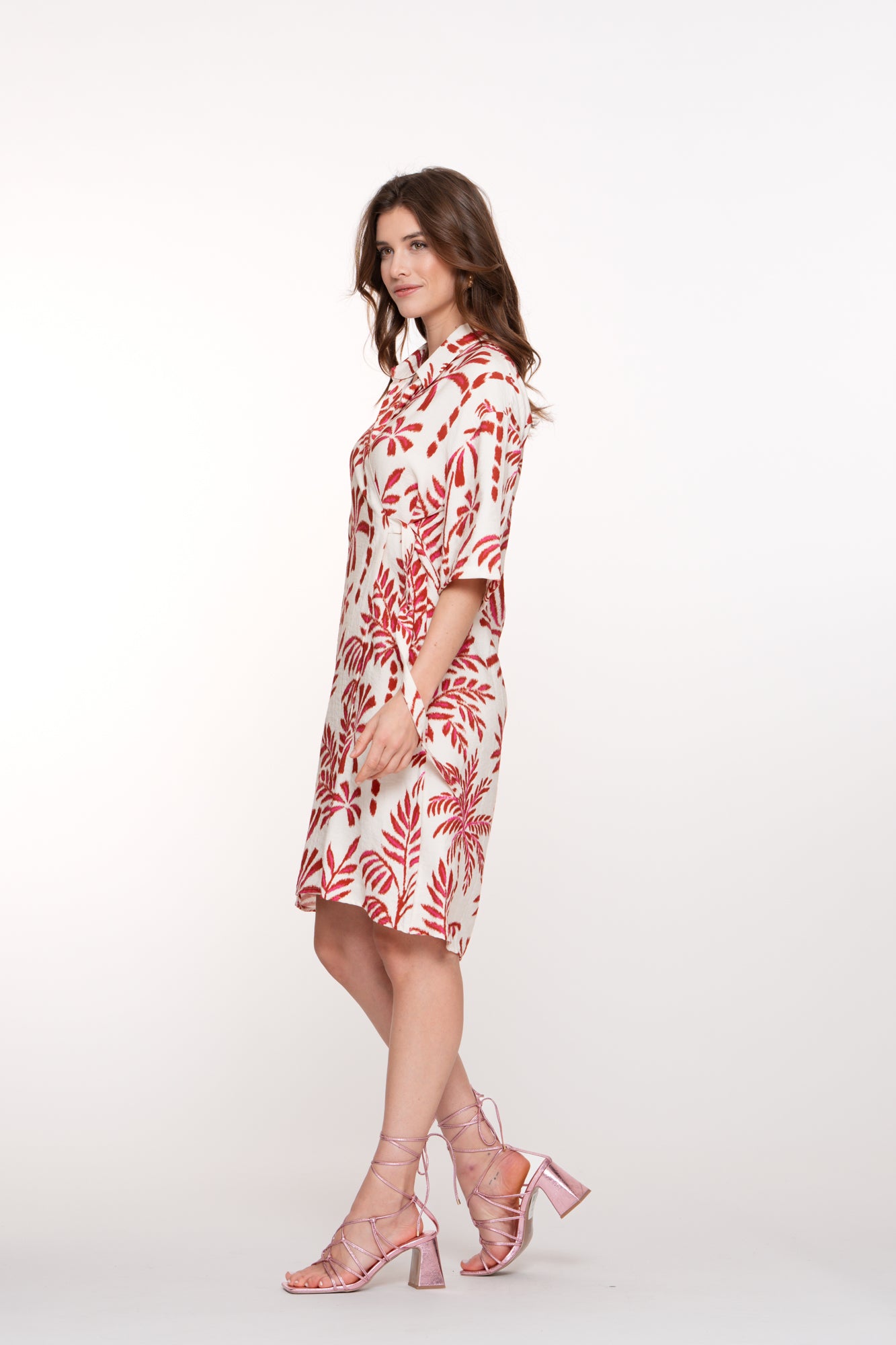 Geisha dames kaftan overslagjurk met palmprint