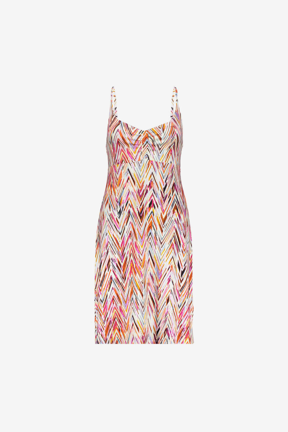 Geisha dames midi-jurk met spaghettibandjes en print