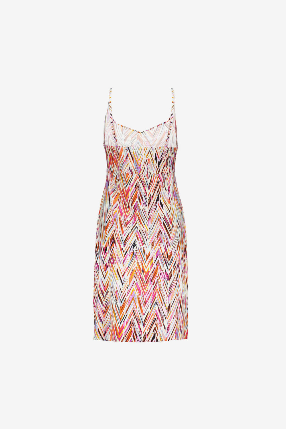 Geisha dames midi-jurk met spaghettibandjes en print