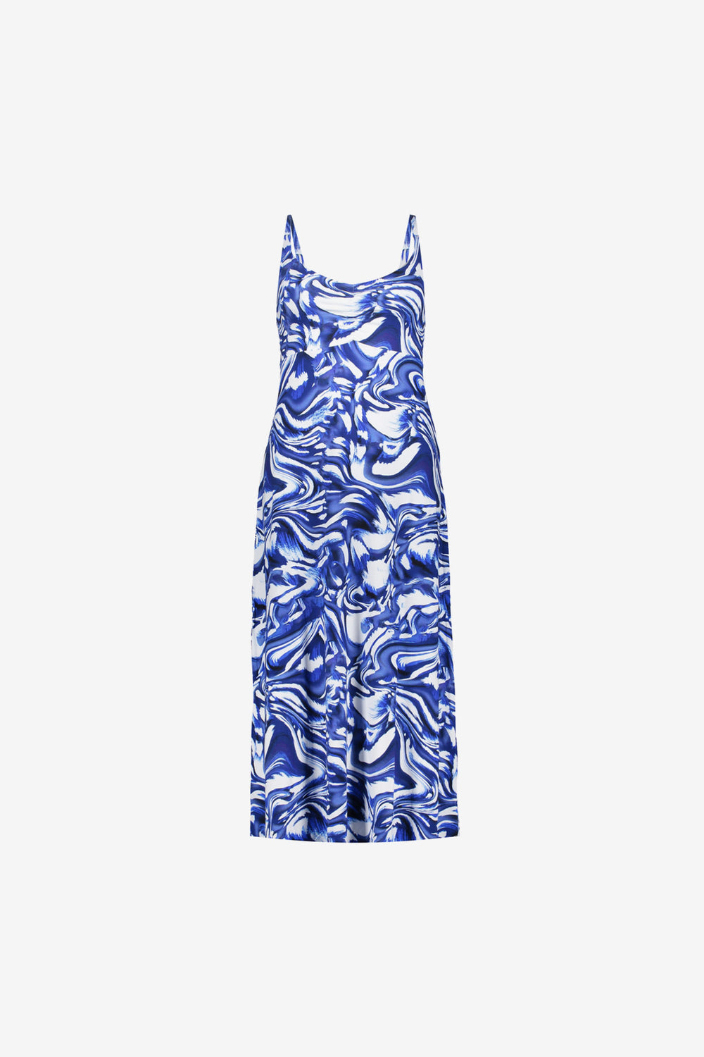 Geisha dames midi-jurk met spaghettibandjes en print
