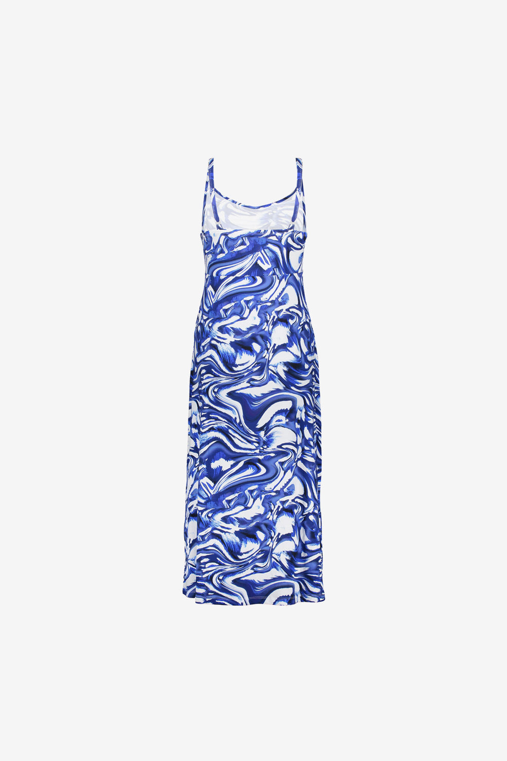 Geisha dames midi-jurk met spaghettibandjes en print
