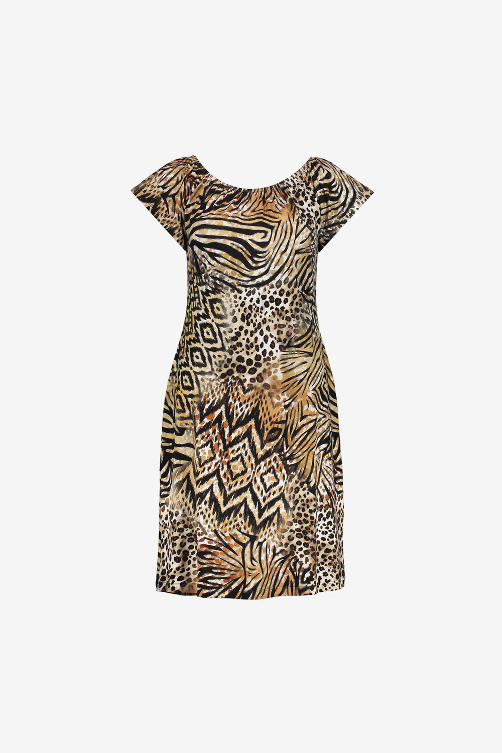 Geisha dames midi-jurk met elastieken hals