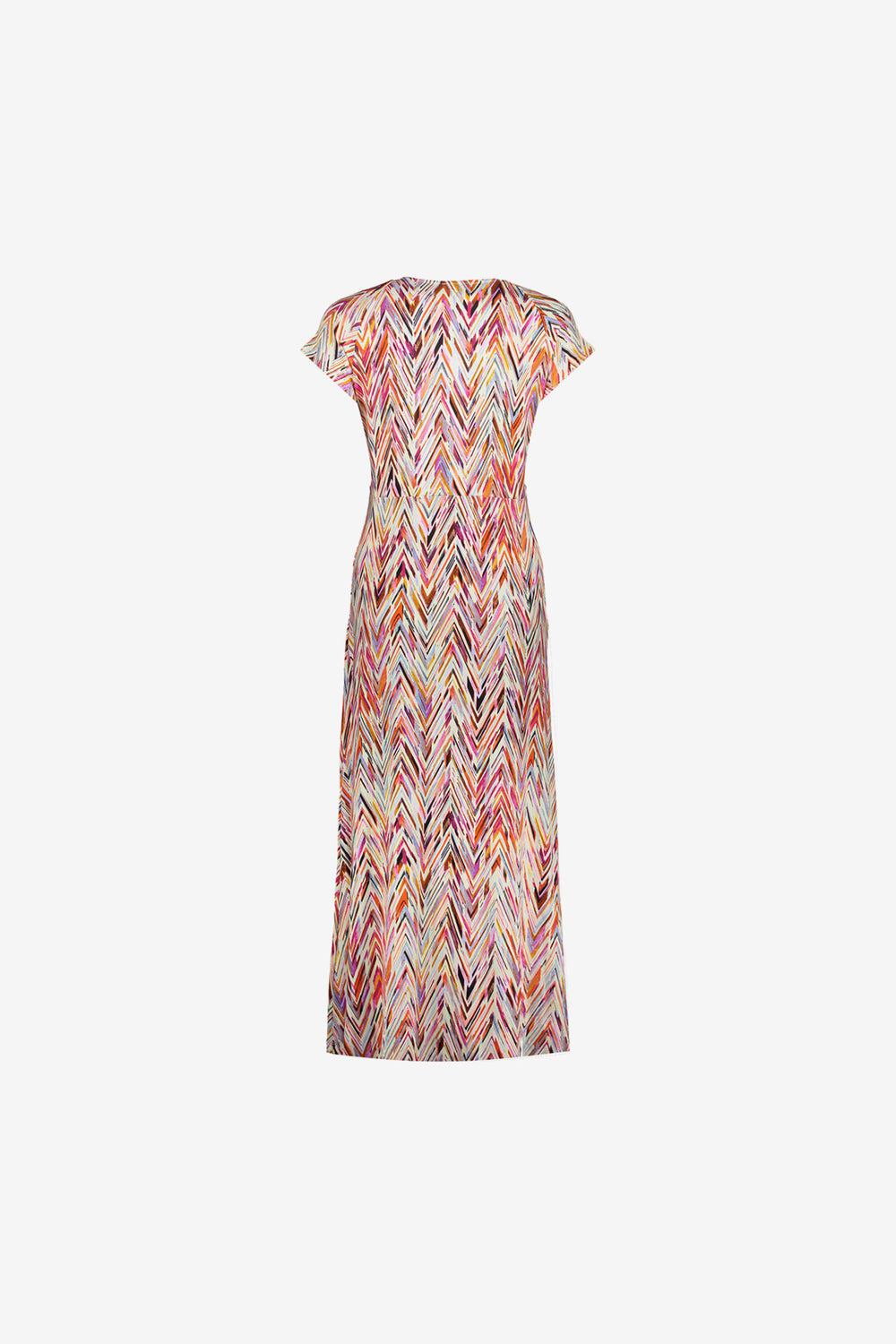 Geisha dames maxi-dress met V-hals en print