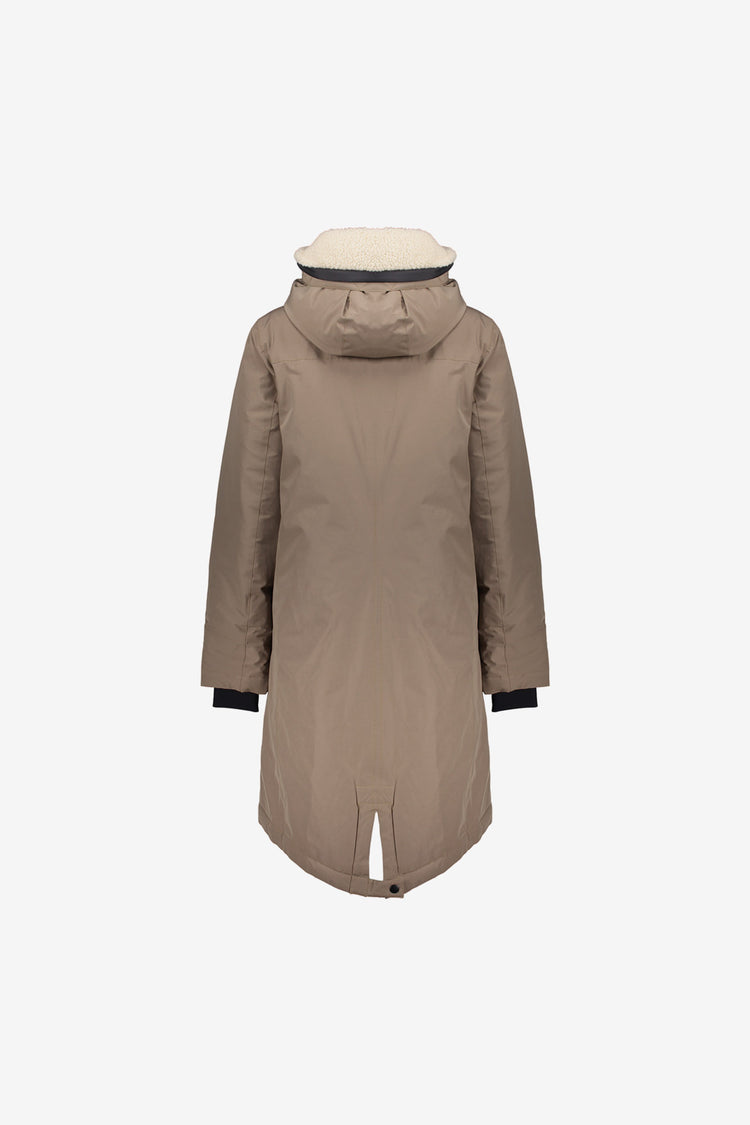 Geisha dames gewatteerde jas met teddy hood