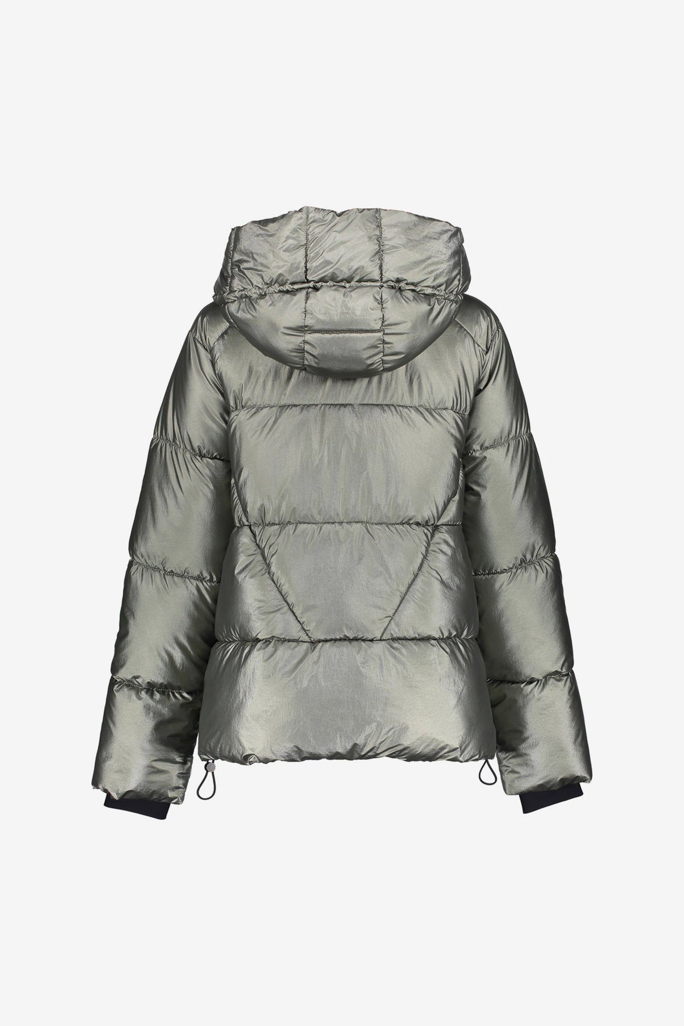 Geisha dames korte metallic pufferjas