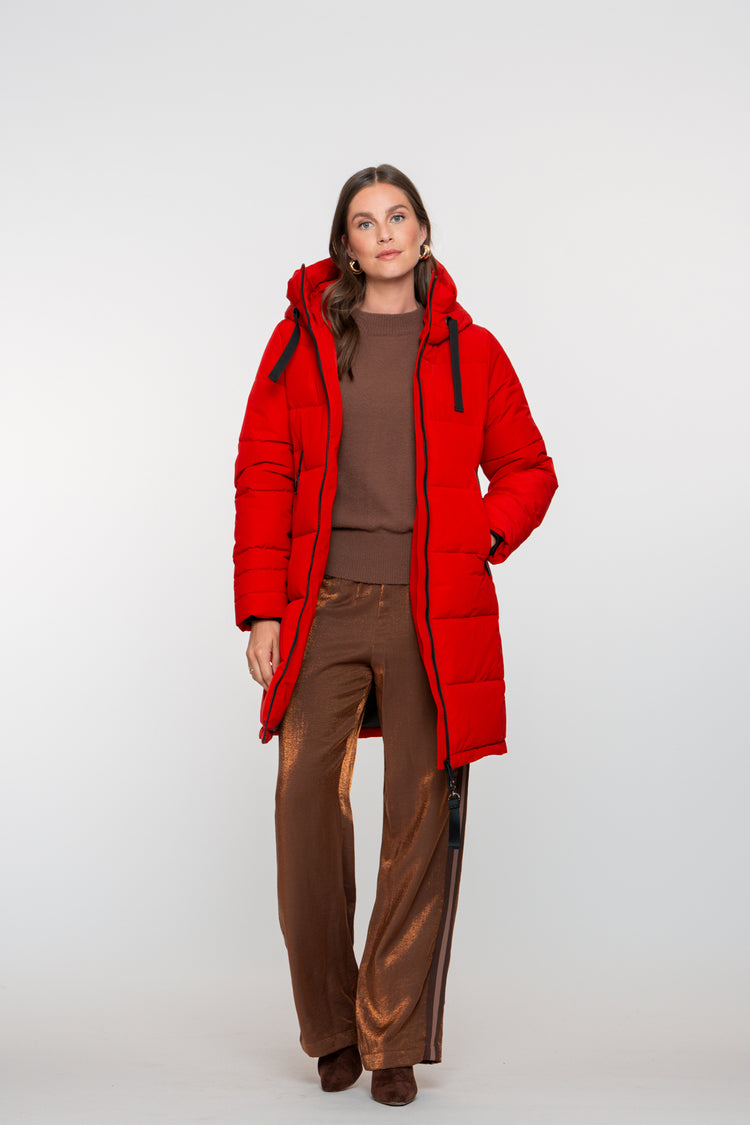 Geisha dames donzen parka met opstaande kraag