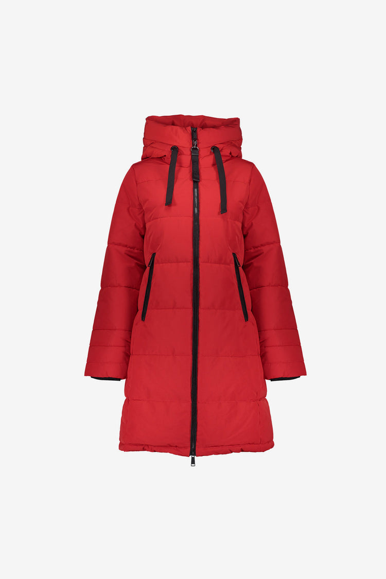 Geisha dames donzen parka met opstaande kraag