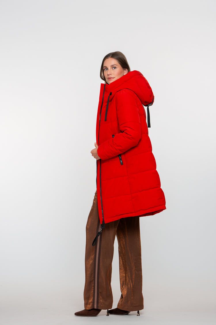 Geisha dames donzen parka met opstaande kraag
