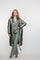 Geisha dames lange metallic pufferjas