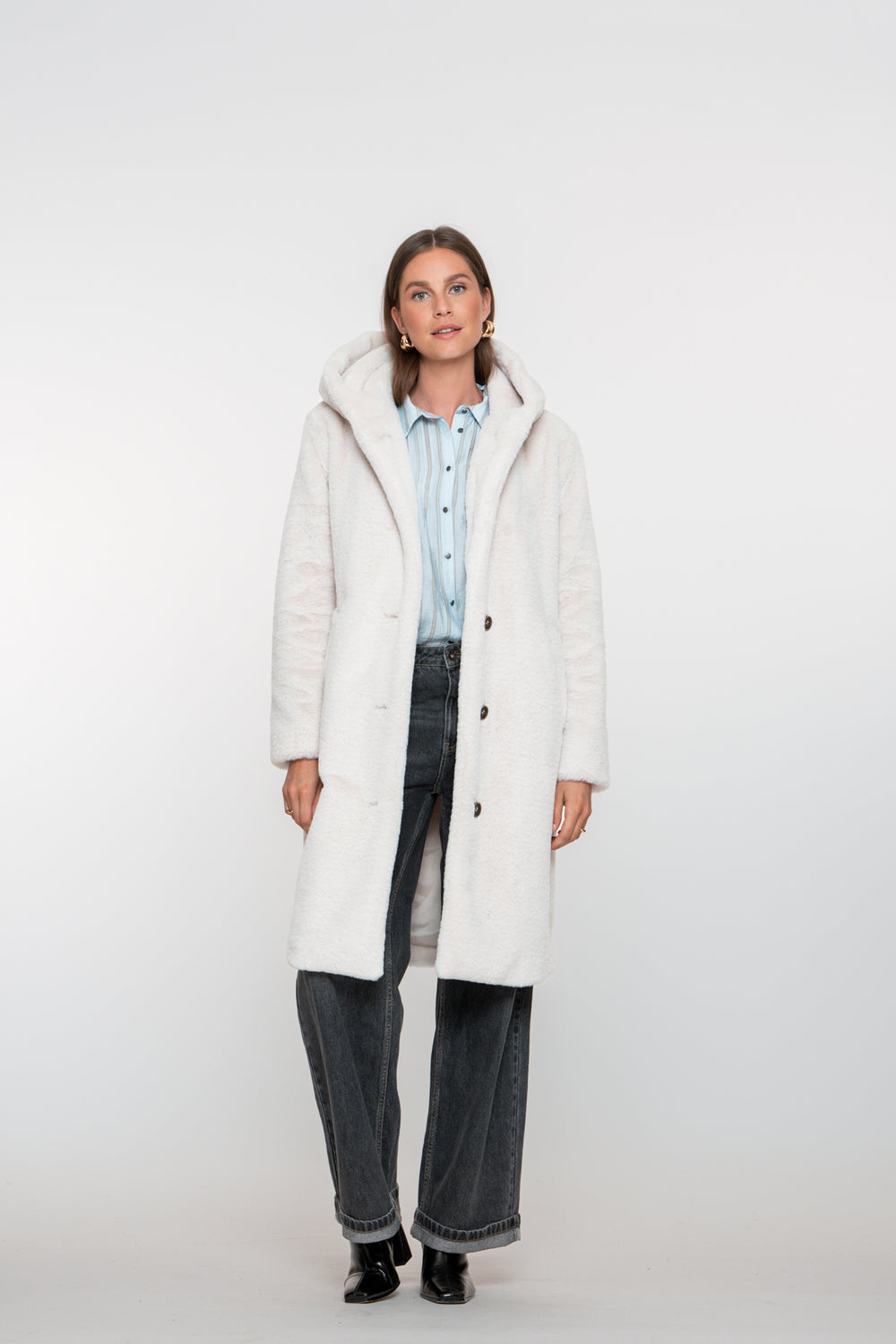 Geisha dames faux fur mantel jas