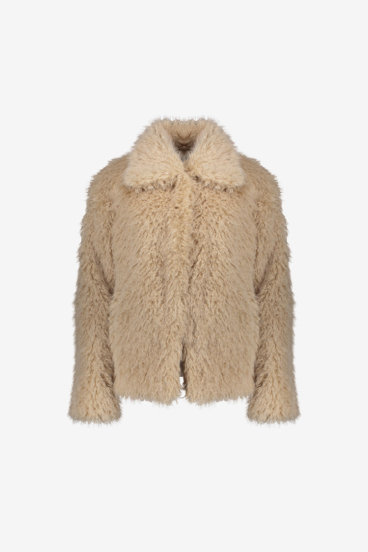 Geisha dames kort furry jacket