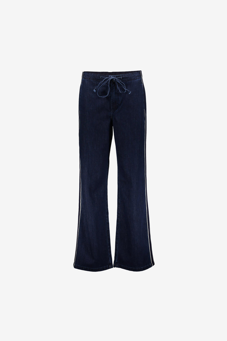 Geisha jeans met elastische band en strikkoord